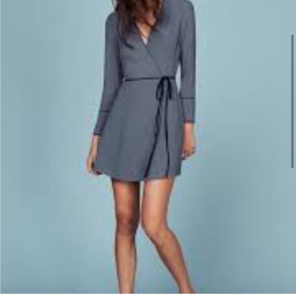 NWOT Blue Wrap Dress - Reformation Bamboo Dress - Picture 3 of 11